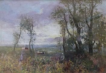 George Boyle "Summer Pastures" Oil on Panel