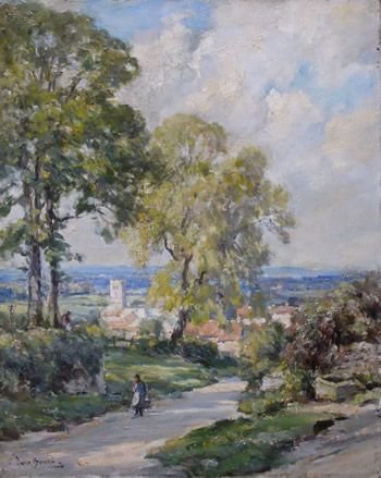 Owen Bowen "Well Near Bedale" Yorkshire, Oil on Canvas