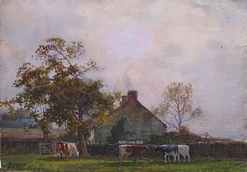 George Hamilton Constantine "Evening, Fulwood" Watercolour