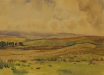Fred Lawson Watercolour "Grinton Moor"