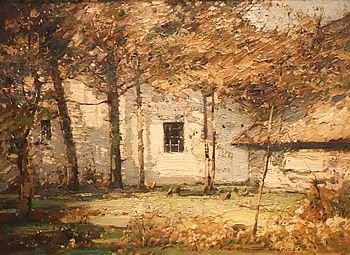 Kershaw Schofield "The Old Cottage Garden" Oil Painting on Canvas