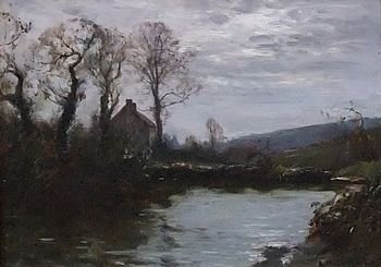 Arthur Friedenson "Landscape" Oil on Panel