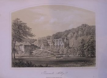 "Rievaulx Abbey" Antique Print Yorkshire