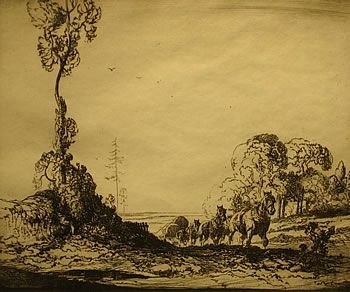 E. Herbert Whydale "The Crest of the Hill" Etching