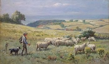 Claude Cardon "Changing Pastures" Oil Painting