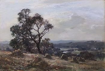 Owen Bowen "Corn Stooks" Oil Painting