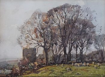 Fred Lawson "Castle Bolton" Yorkshire Watercolour