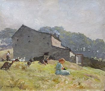 Fred Stead "Wharfedale, a Summer Afternoon" Oil on Canvas