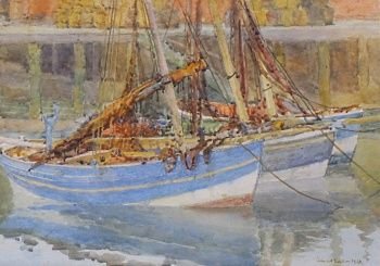 James Atherton "Boats at Whitby" Watercolour