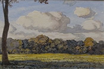 Fred Cecil Jones  "South Farnborough" Watercolour Painting