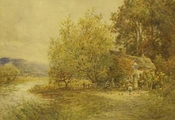Wiggs Kinnaird "Feeding the Hens" Watercolour