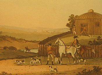 fig 1. Set of four OLD HUNTING PRINTS