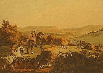 Set of Four Old Hunting Prints