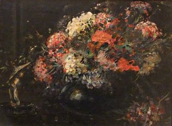 Kershaw Schofield "Still Life with Flowers" Oil Painting on Panel