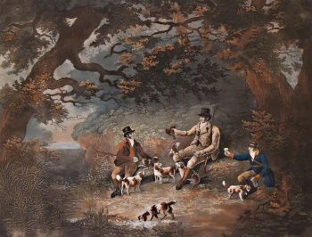 fig 1. Fine and rare set of four English Shooting Prints.