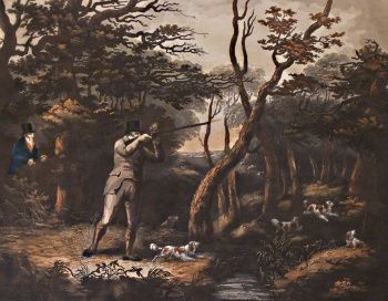 fig 2. Fine and rare set of four English Shooting Prints.