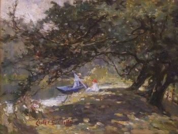 Lester Sutcliffe "A Quiet Spot, Meanwood" Oil Painting
