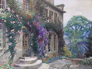 Sidney Agnew Mercer "Bewerley House, Yorkshire" Watercolour