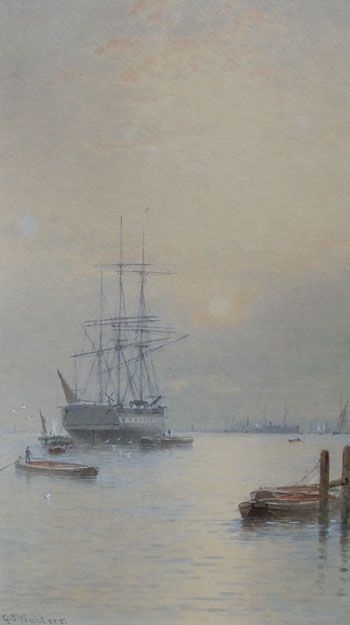 George Stanfield Walters R.b.a."on the Thames" Watercolour