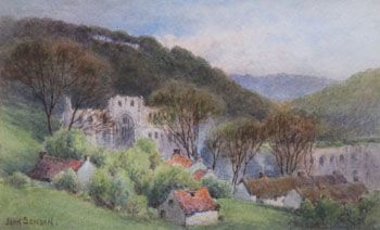 John Sowden "Rievaulx Abbey" Watercolour