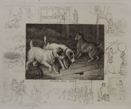 Frank Paton "Terrier Dogs"  Pair of Old Prints