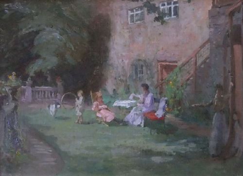William Cave Day "The Garden at Castle Lodge" Oil Painting