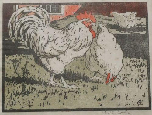 C.c.luck "Poultry in a Farmyard" Engraving