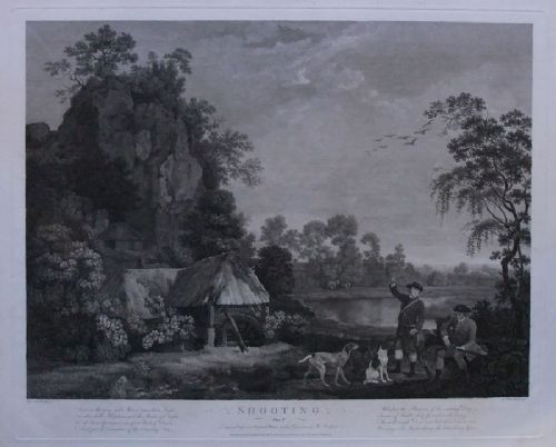 George Stubbs "Shooting" Set of Four Old Prints