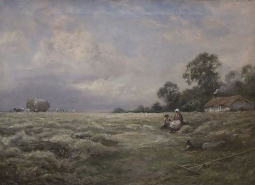 Arthur Blackburn "The Hay Field" Oil Painting