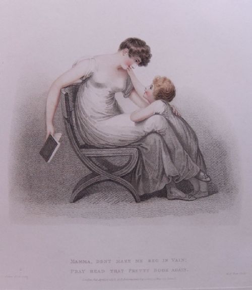 "Mother & Child" Charming Pair Engravings 1808