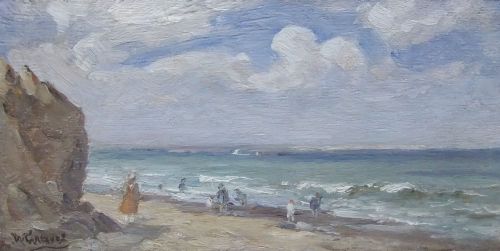 William Greaves "On the Yorkshire Coast" Oil Painting