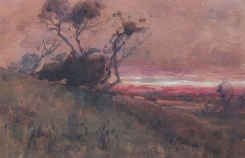 Lester Sutcliffe "Sunset, Wharfedale" Watercolour Painting