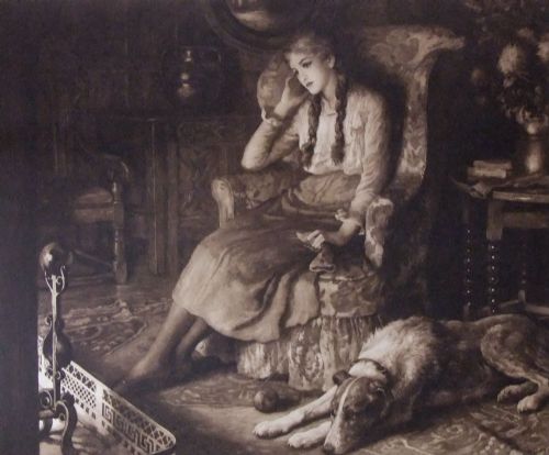 Herbert Dicksee "The Twilight Hour" Etching