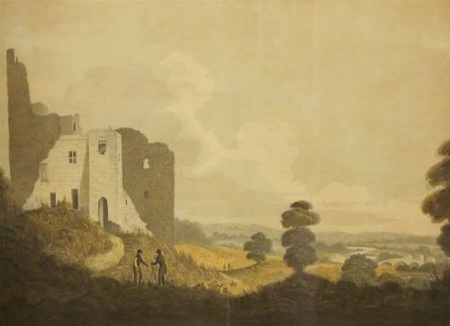"Harewood Castle, Yorkshire" Early Watercolour