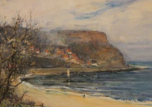 Rowland Henry  Hill "Runswick Bay" Watercolour