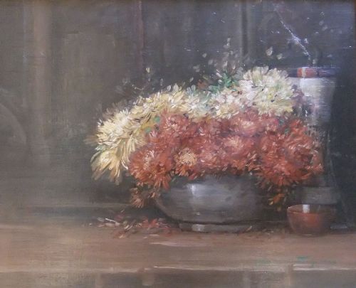 Kershaw Schofield "Still Life with Flowers" Oil Painting