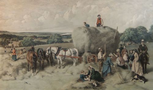 J.f.herring "Haymaking" and "Ploughing" Pair of Old Prints