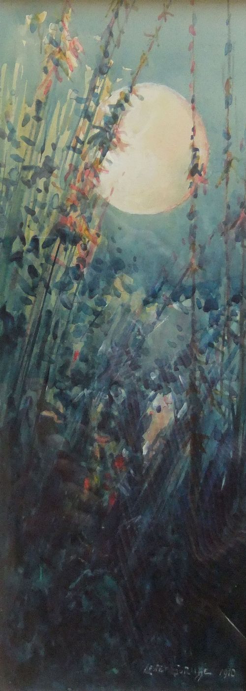 Lester Sutcliffe "The Harvest Moon" Watercolour