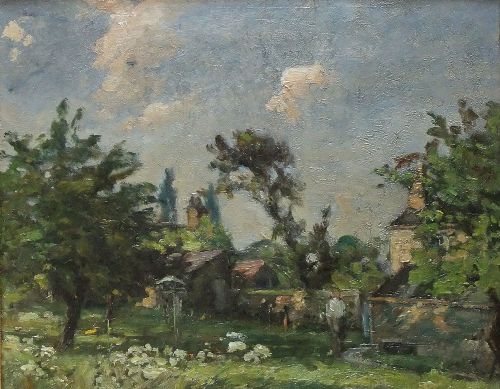 William Greaves Oil Painting "The Orchard at South View, East Keswick, Yorkshire"
