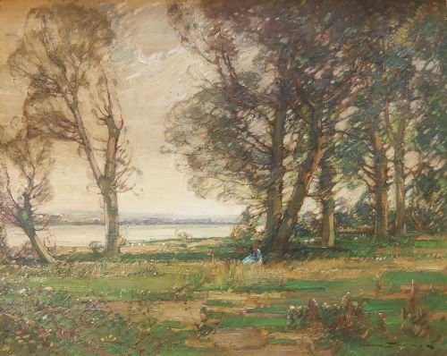 Kershaw Schofield "A Summer Landscape" Oil on Canvas