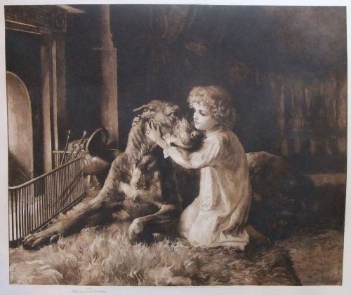 Herbert Dicksee "Her First Love" Original Etching