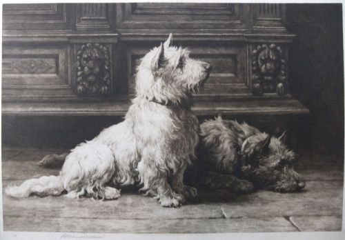 Herbert Dicksee "Footsteps" Original Etching