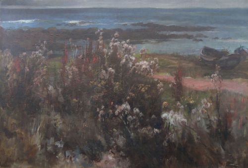Gilbert Foster "Thistledown, Evening, Runswick" Oil Painting.