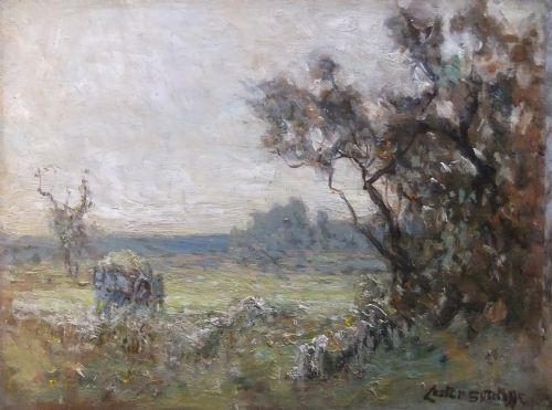 Lester Sutcliffe "Loading the Cart, Ruswarp" Oil Painting on Panel