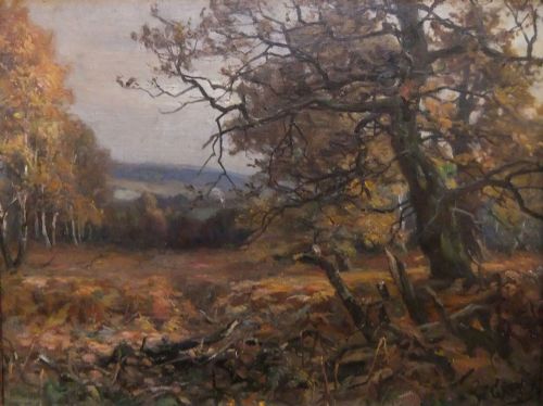 William Greaves "Edwinstowe, Sherwood Forest" Oil Painting.