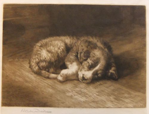 Herbert Dicksee "His First Night from Home" Original Etching