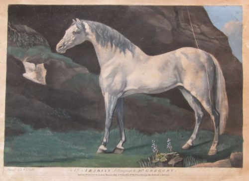 fig 1. George Stubbs Horses. Rare pair of old mezzotints.