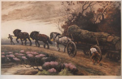 Herbert Dicksee Etching "The Crest of the Hill"