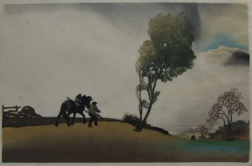 Leo Frank Woodcut "Before the Storm"