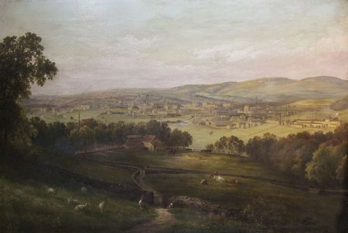 "Huddersfield from Longley Hall" Oil Painting
